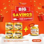 4 Boxes Sugar Free Non-Acidic Turmeric Coffee + 1 Free Bottle Pure Powdered Turmeric + Free Shipping Nationwide