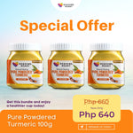 Natural Healing Pure Powdered Turmeric with Piperine 100g (No Added Sugar)